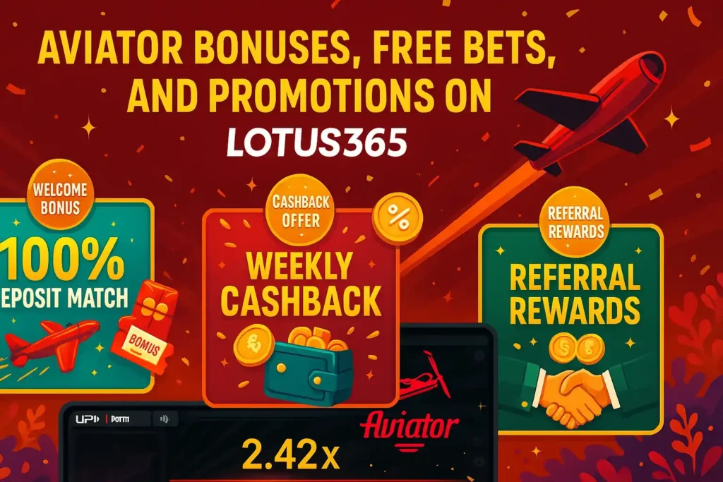 lotus365 aviator bonuses and free bets, and promotions on lotus365