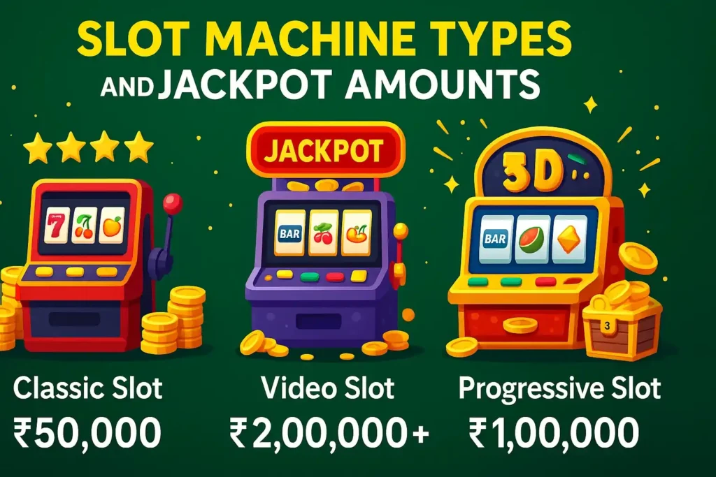 Slot machine types and jackpot amounts