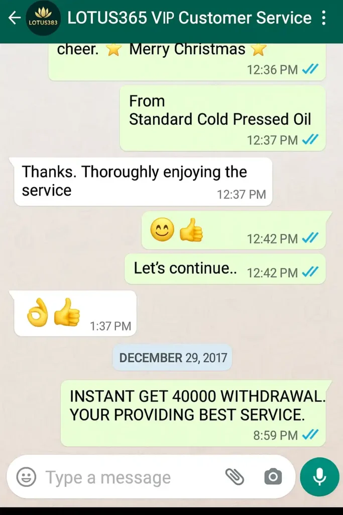 lotus365 vip customer review