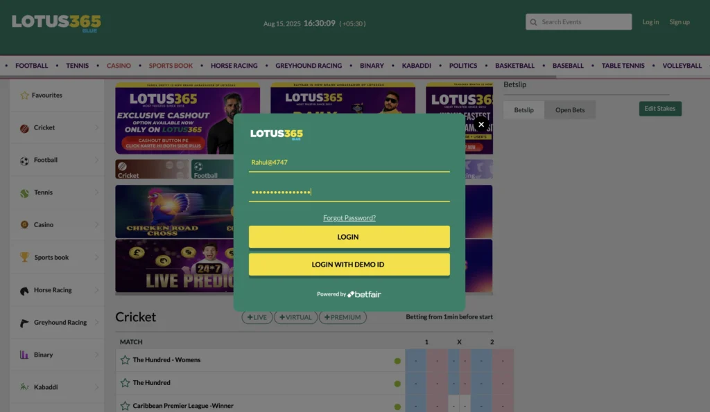 Lotus365 VIP Login