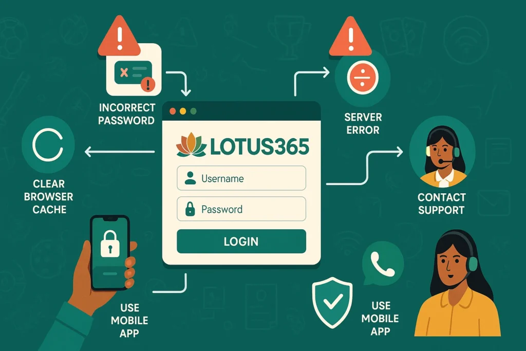 User frustrated by Lotus365 login error screen